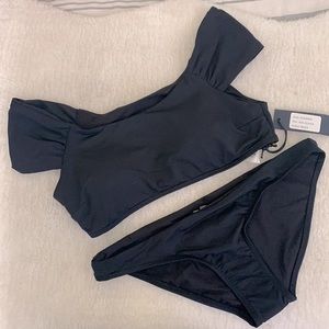 Cikada Australia black off the shoulder two piece bikini swimwear